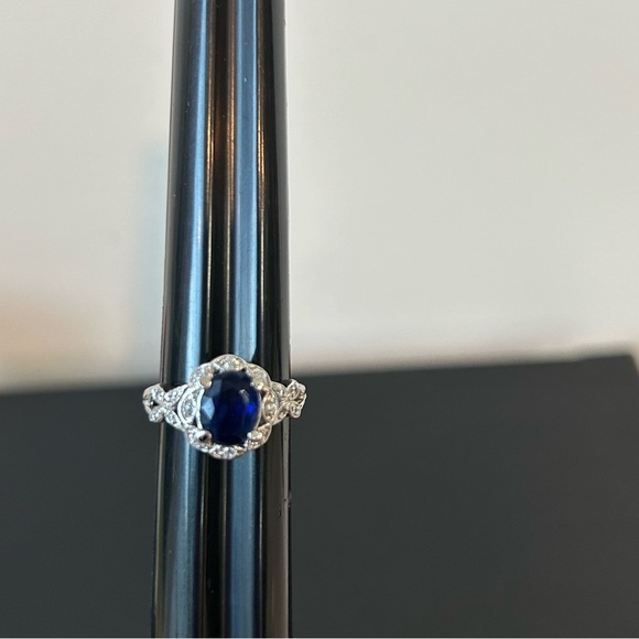 Blue stone ring 14K gold plated ring - Picture 2 of 5